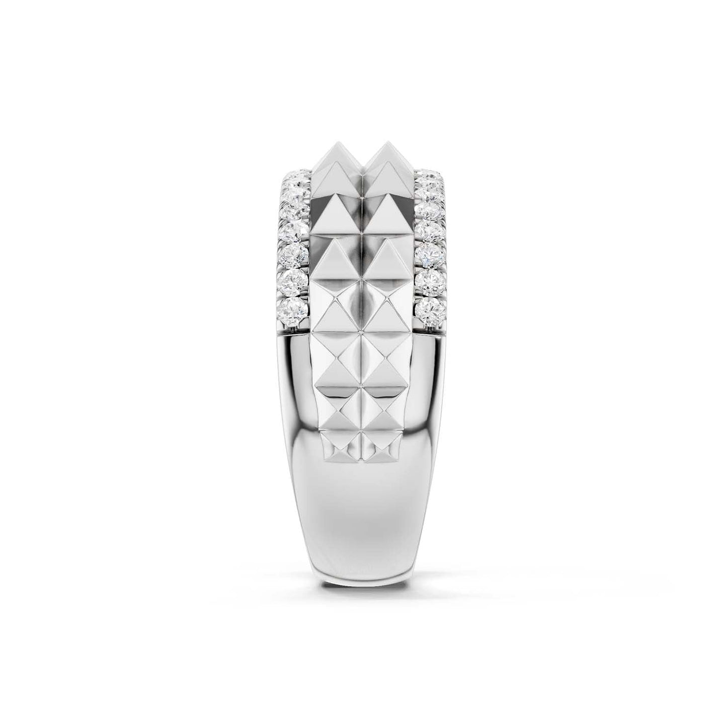Two-Tier Pyramid Diamond Band