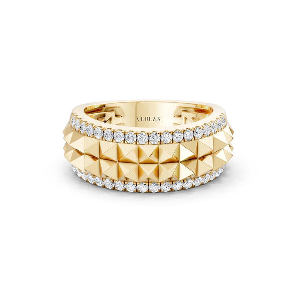 Two-Tier Pyramid Diamond Band