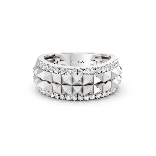 Two-Tier Pyramid Diamond Band
