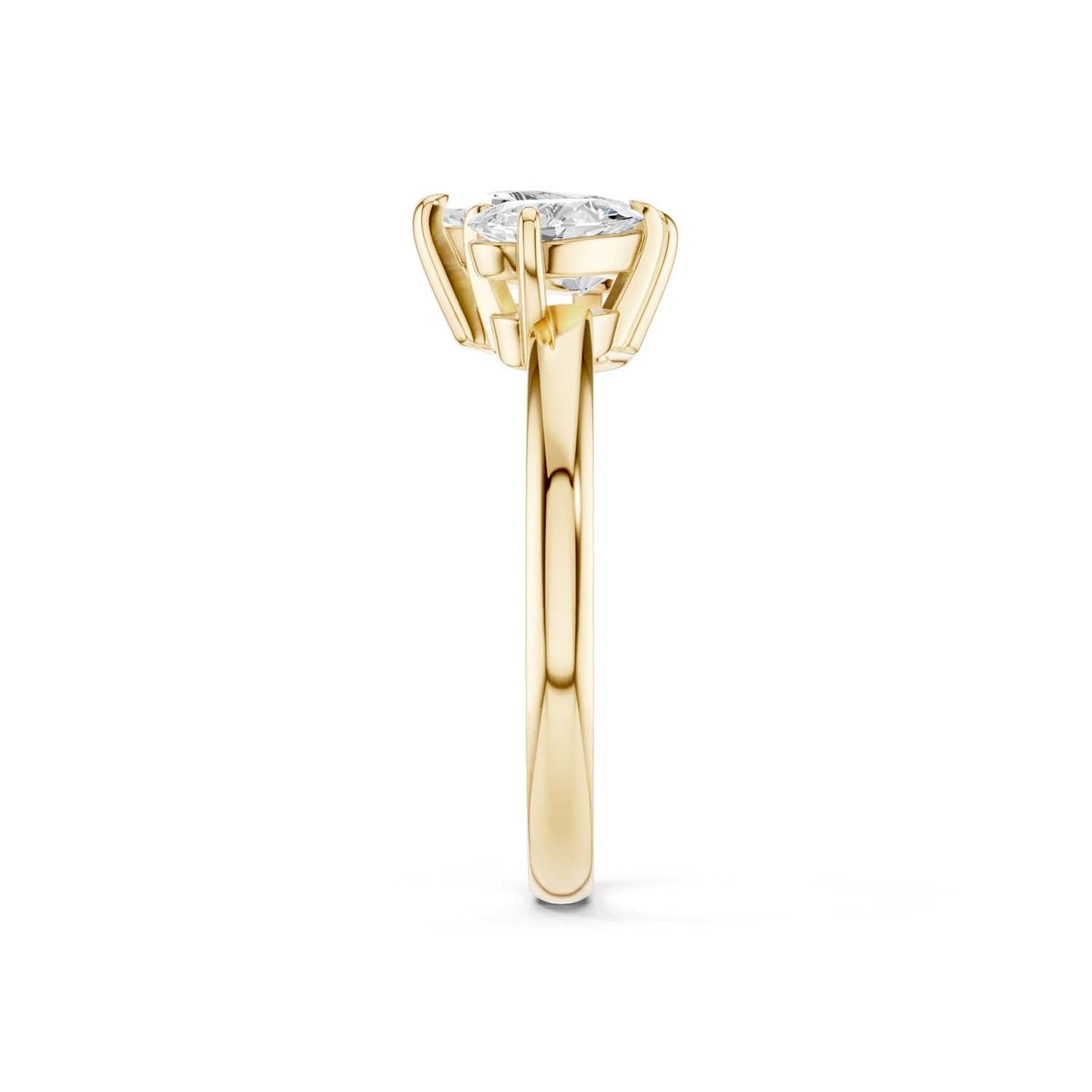 Asymmetrical Pear Diamond Two Stone Ring