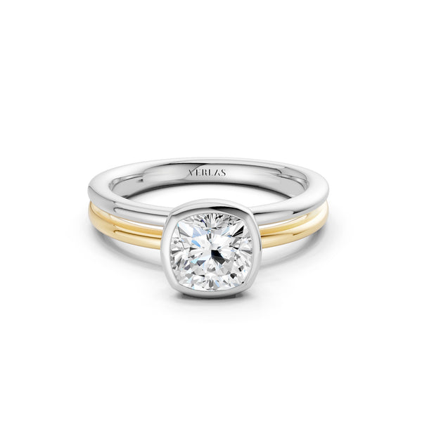 Coupled Cushion Bezel Ring