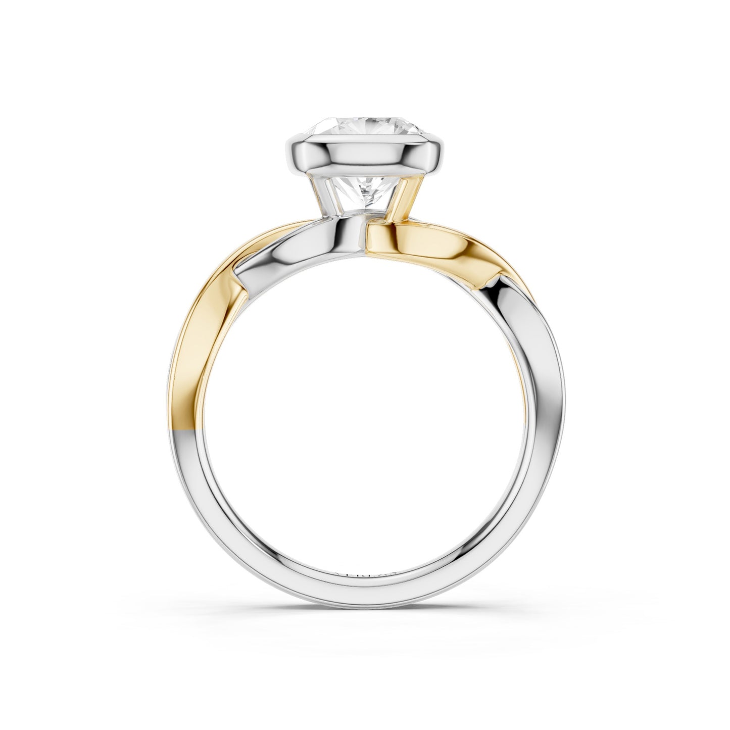 Twisted Bezel Cushion Diamond Ring