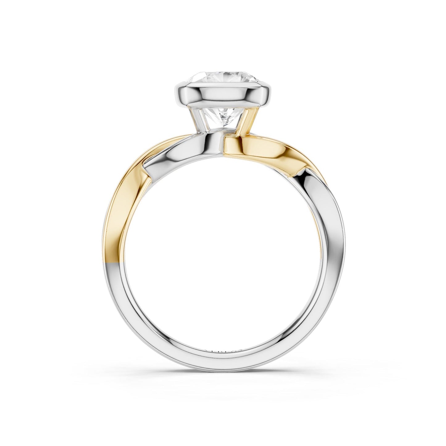 Twisted Bezel Cushion Diamond Ring