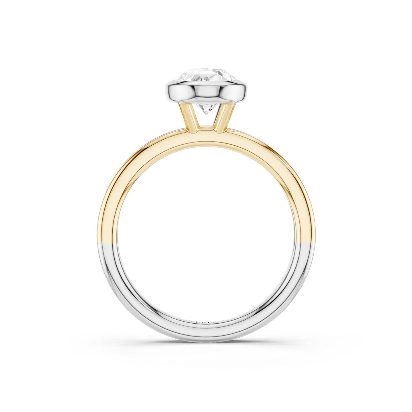 Coupled Pear Bezel Ring