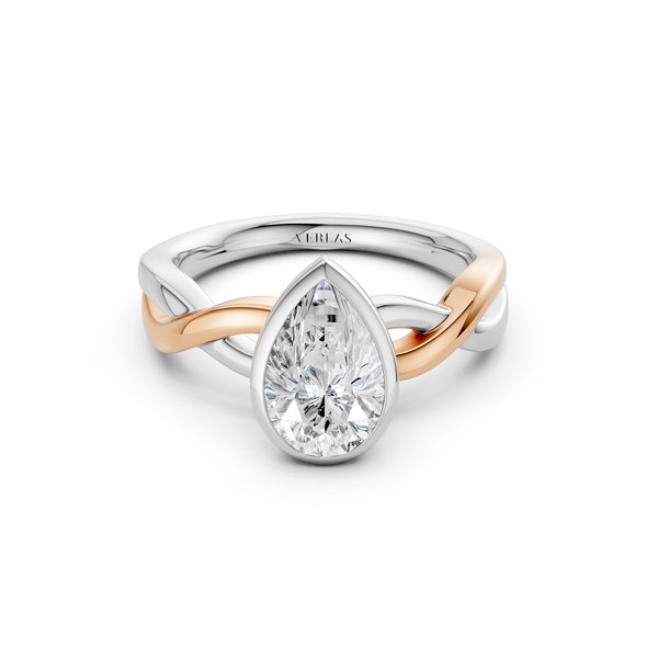 Twisted Bezel Pear Diamond Ring