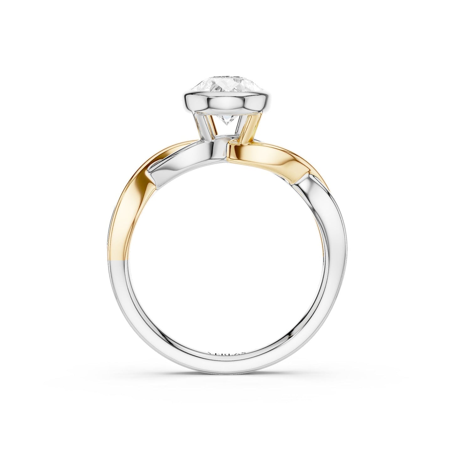 Twisted Bezel Pear Diamond Ring