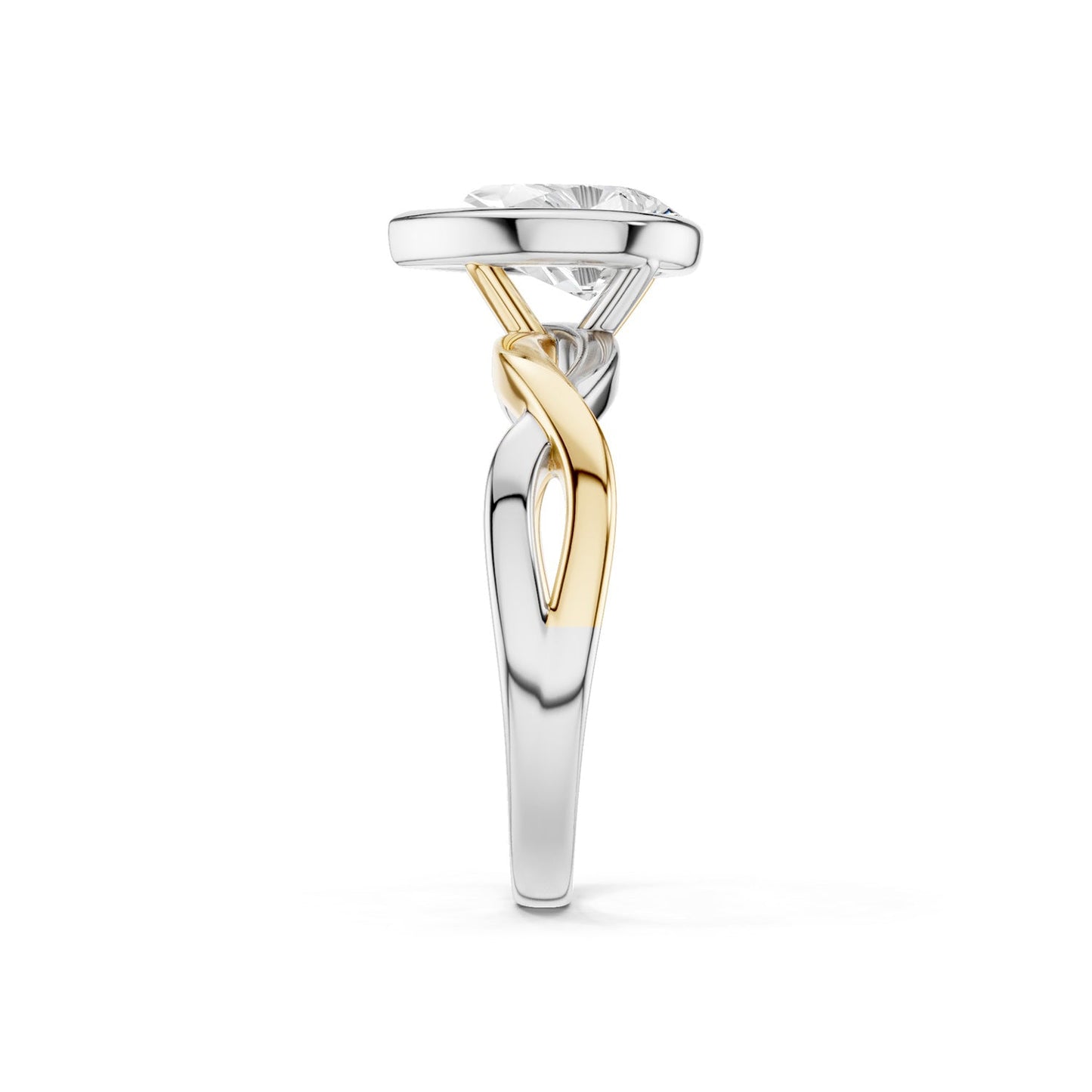 Twisted Bezel Pear Diamond Ring