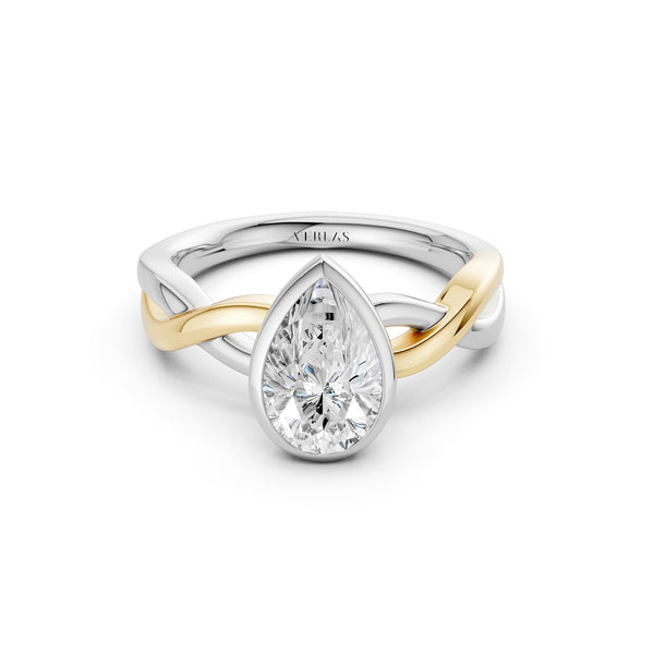 Twisted Bezel Pear Diamond Ring