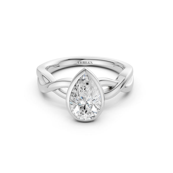 Twisted Bezel Pear Diamond Ring