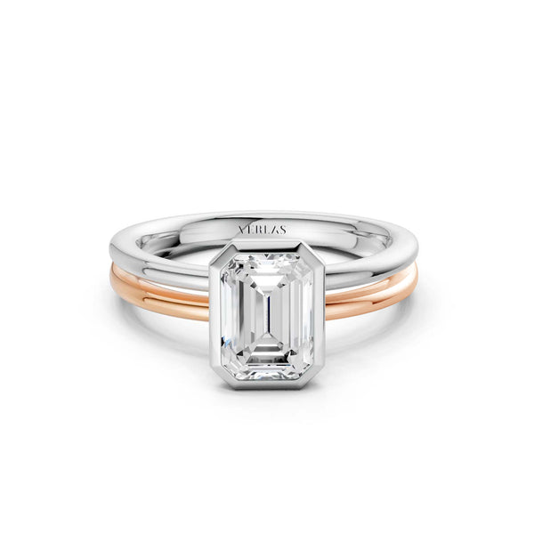 Coupled Emerald Bezel Ring