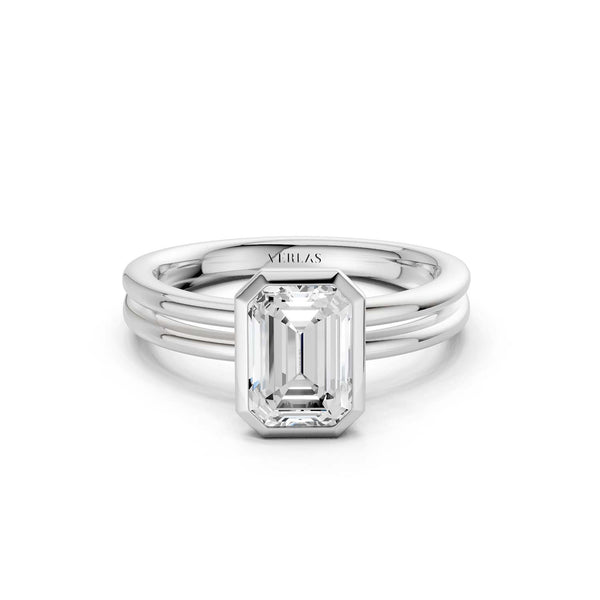 Coupled Emerald Bezel Ring