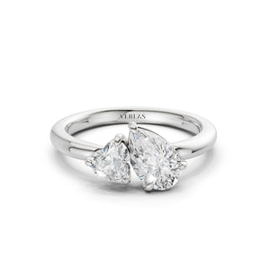 Heart Pear Diamond Toi et Moi Ring