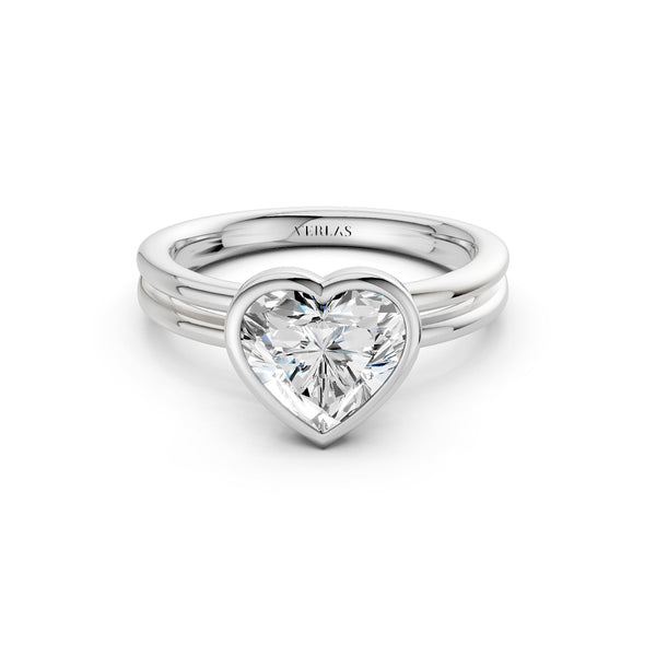 Coupled Heart Bezel Ring
