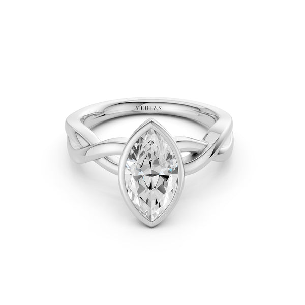 Twisted Bezel Marquise Diamond Ring