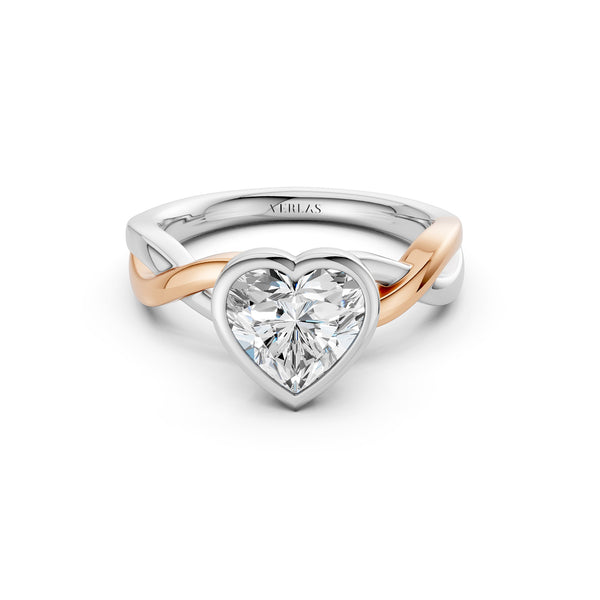 Twisted Bezel Heart Diamond Ring