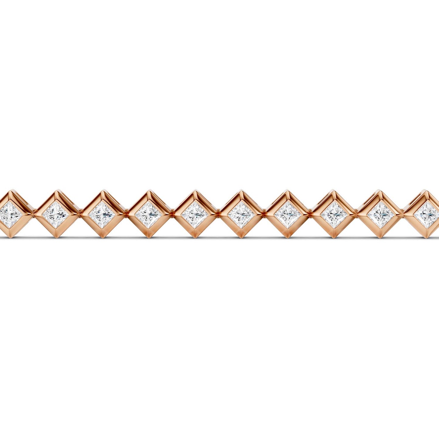 Bezel-Set Princess Tennis Bracelet