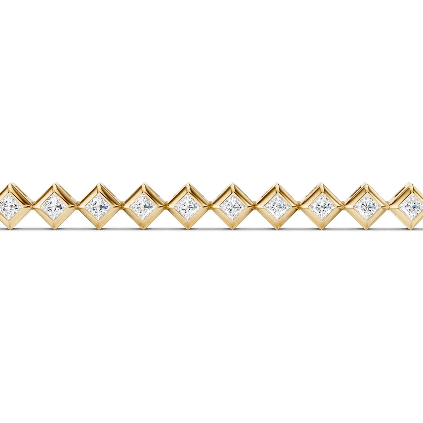 Bezel-Set Princess Tennis Bracelet