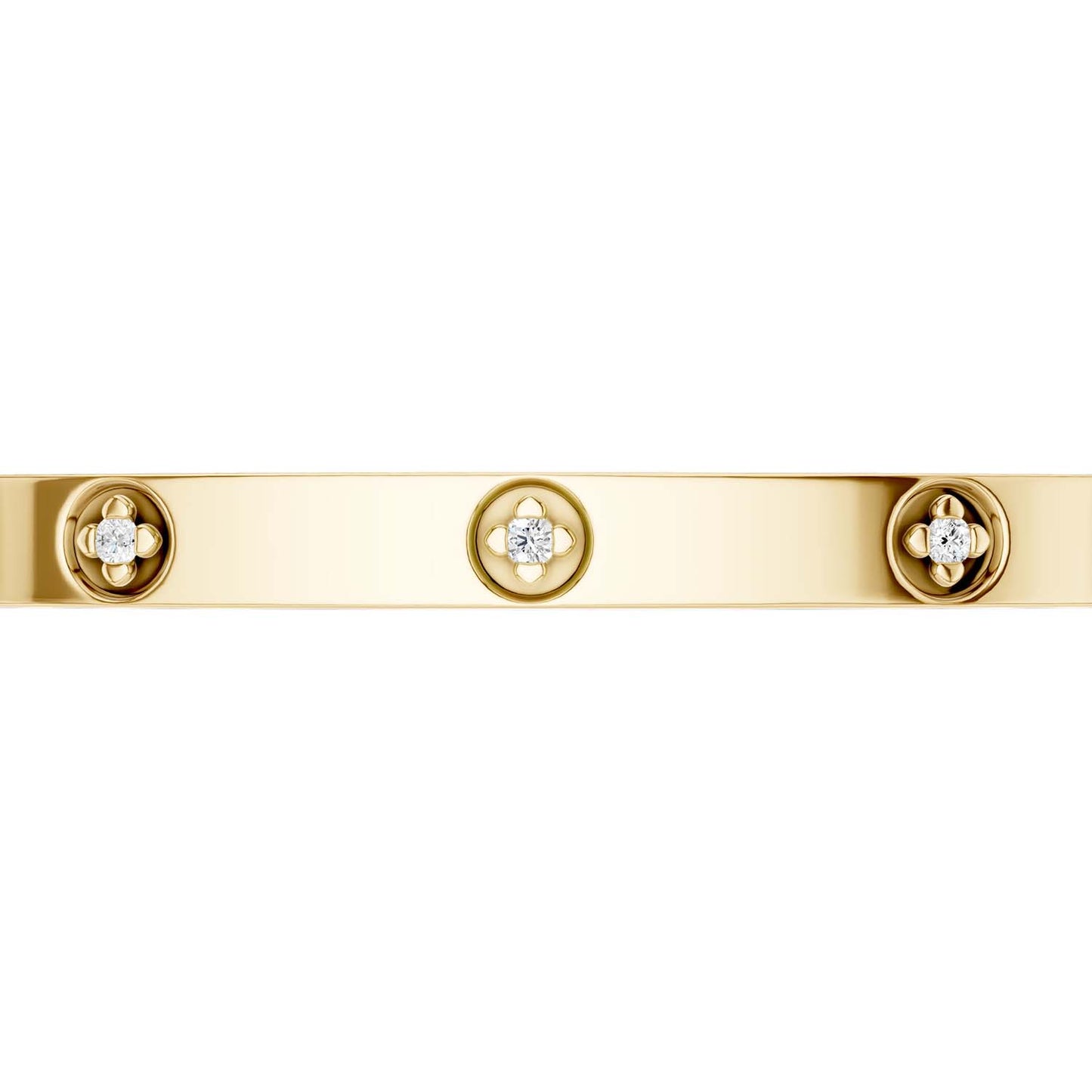 La Fleur 5mm 12-Diamonds Square Bangle