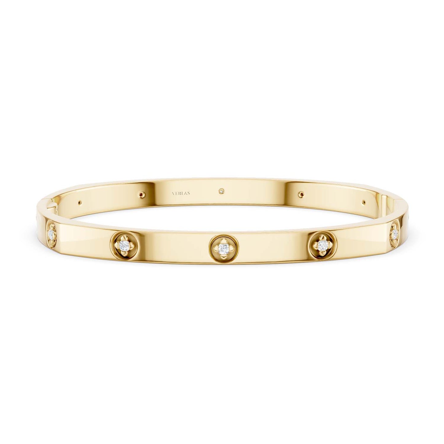 La Fleur 5mm 12-Diamonds Square Bangle