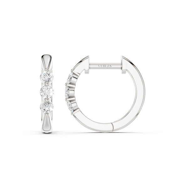 Tri-stone Hoops