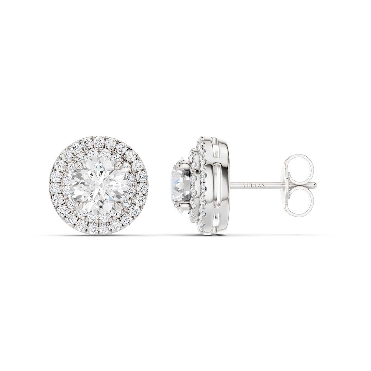 Quaint Double Halo Round Studs