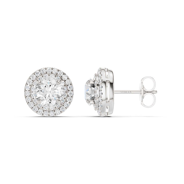 Quaint Double Halo Round Studs