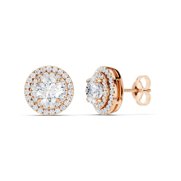 Quaint Double Halo Round Studs