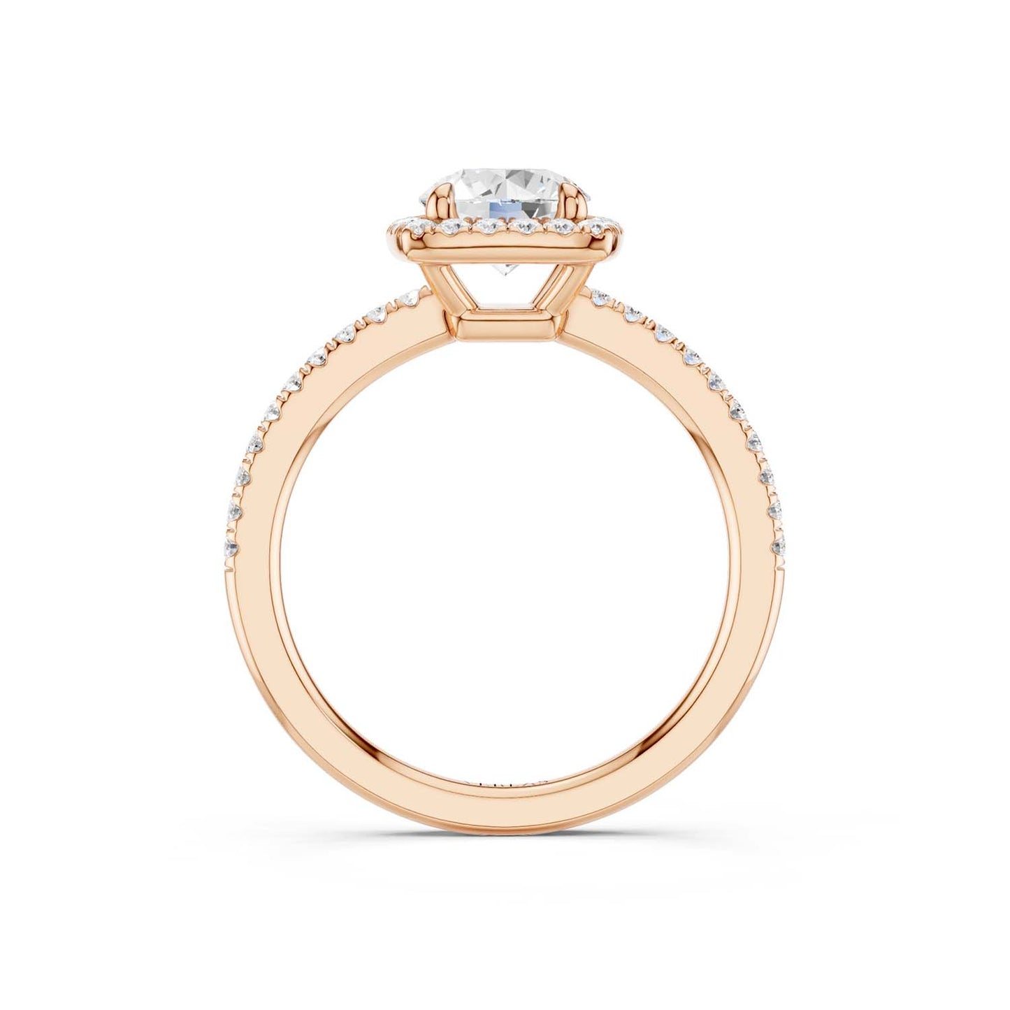 Luxe Round Center Princess Halo Ring