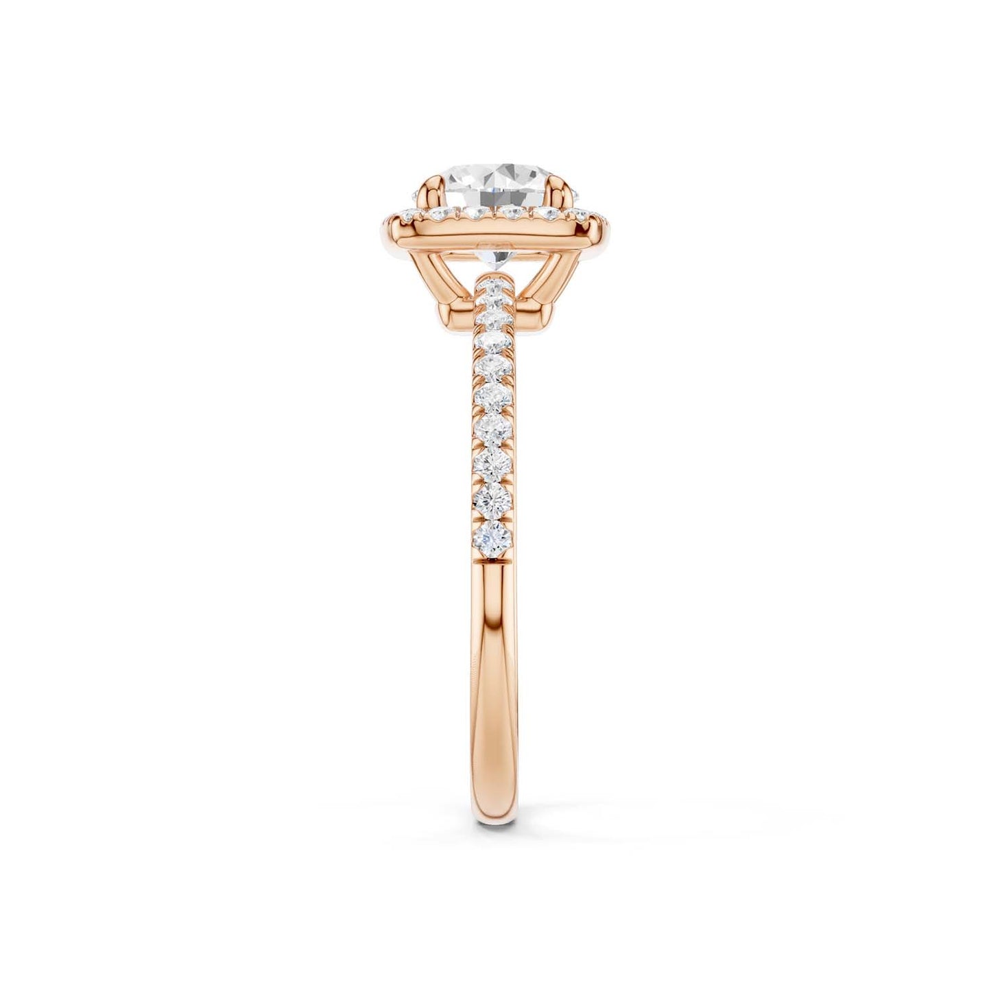 Luxe Round Center Princess Halo Ring