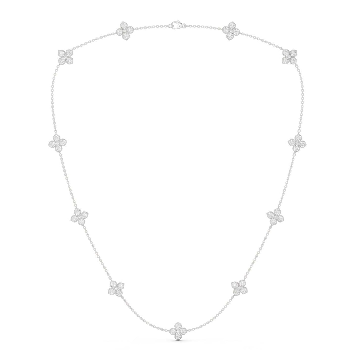 La Fleur Petite Diamond Radiant Stationed Necklace