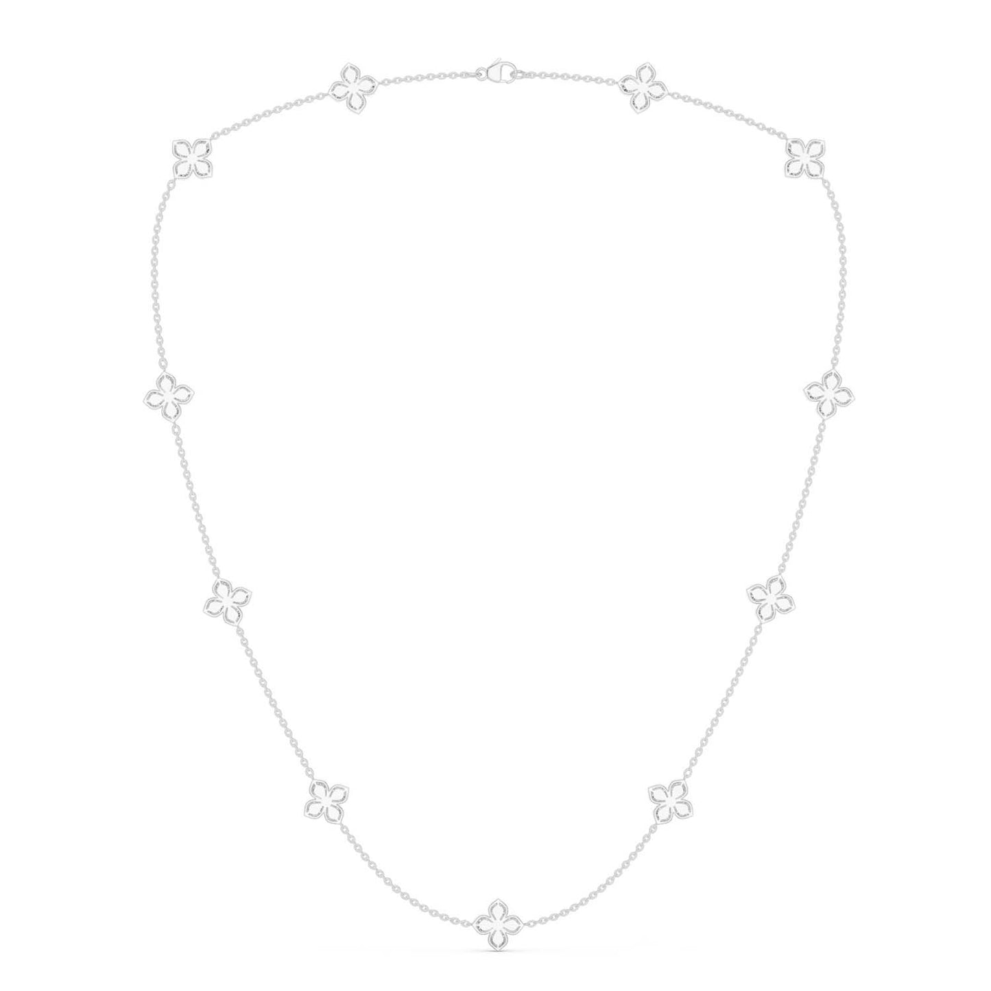 La Fleur Petite Diamond Radiant Stationed Necklace