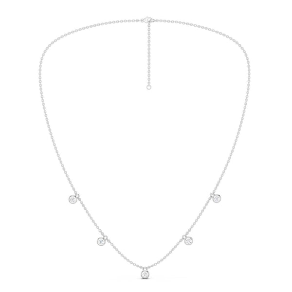 Mini-Round Encompassing Stationed Necklace