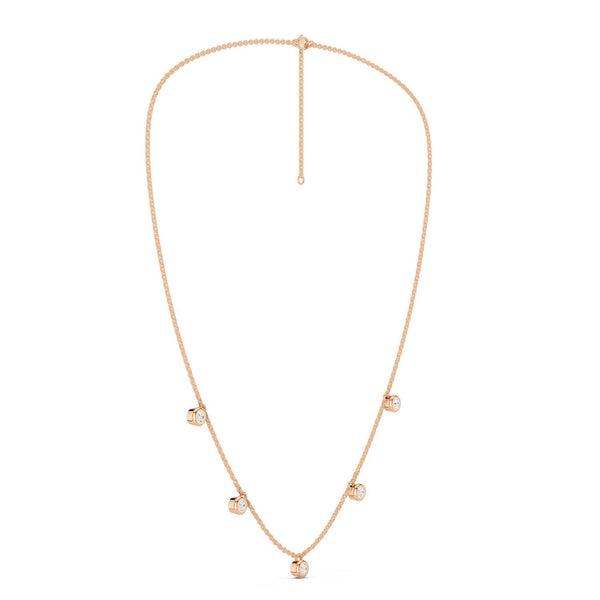 Mini-Round Encompassing Stationed Necklace