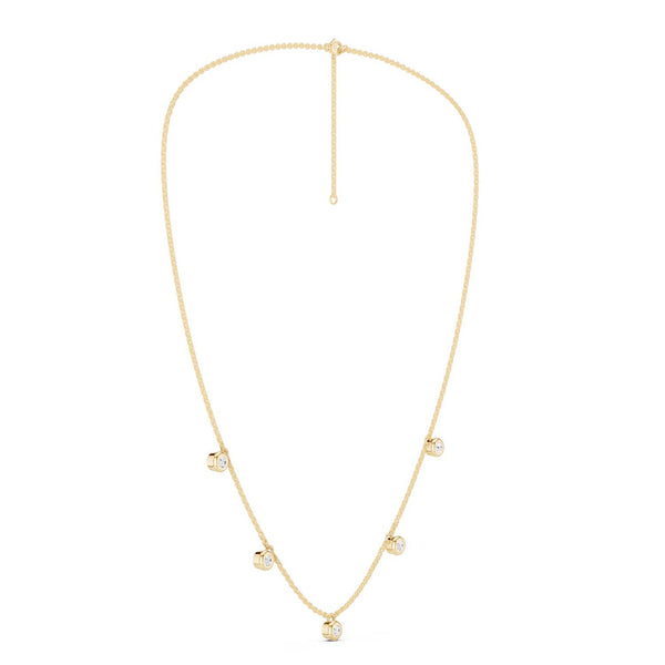 Mini-Round Encompassing Stationed Necklace