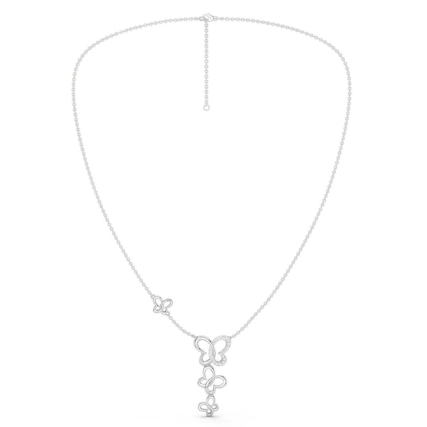 Triple Butterfly Drop Necklace