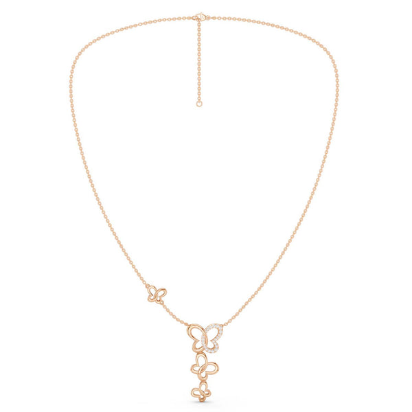 Triple Butterfly Drop Necklace