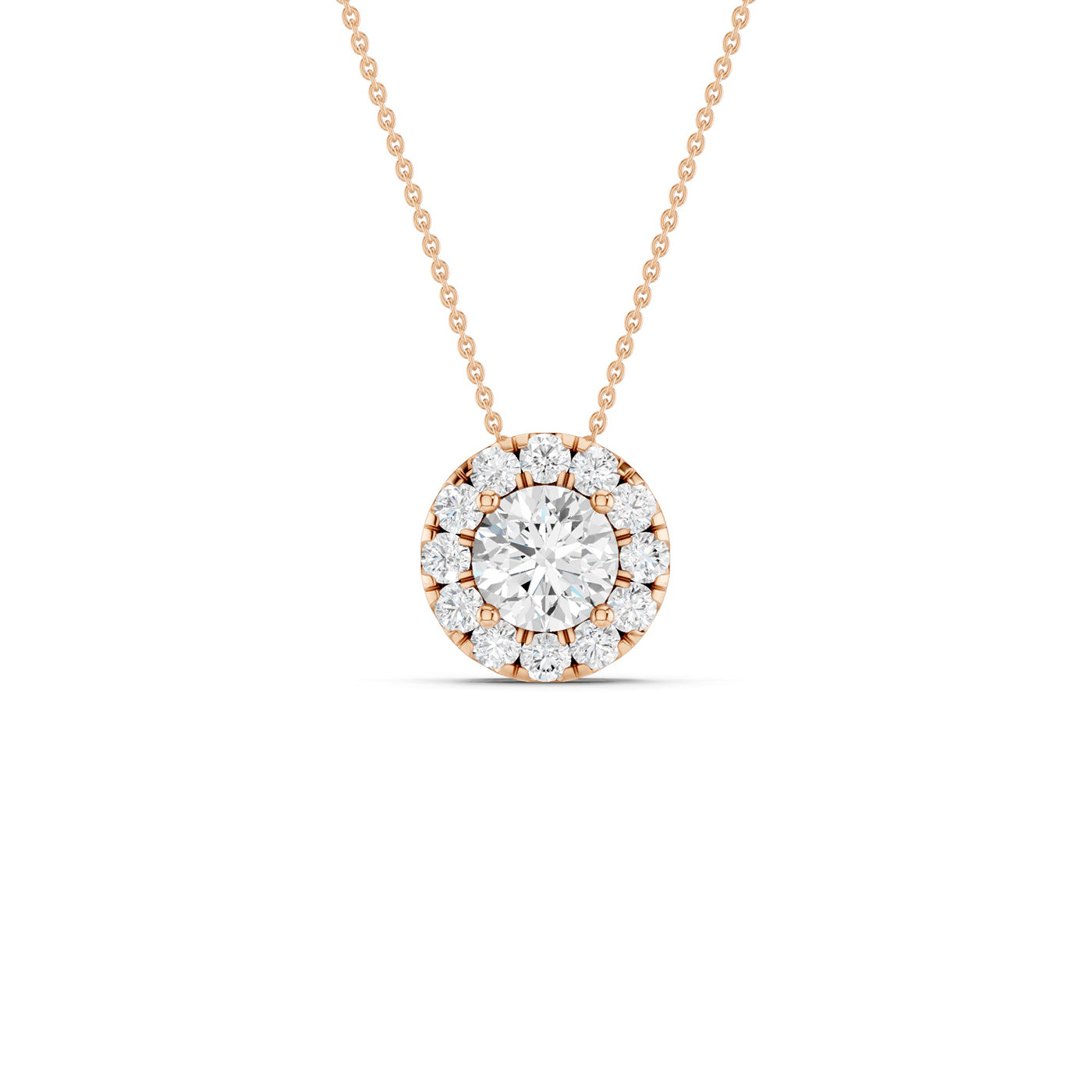 Round Halo Necklace