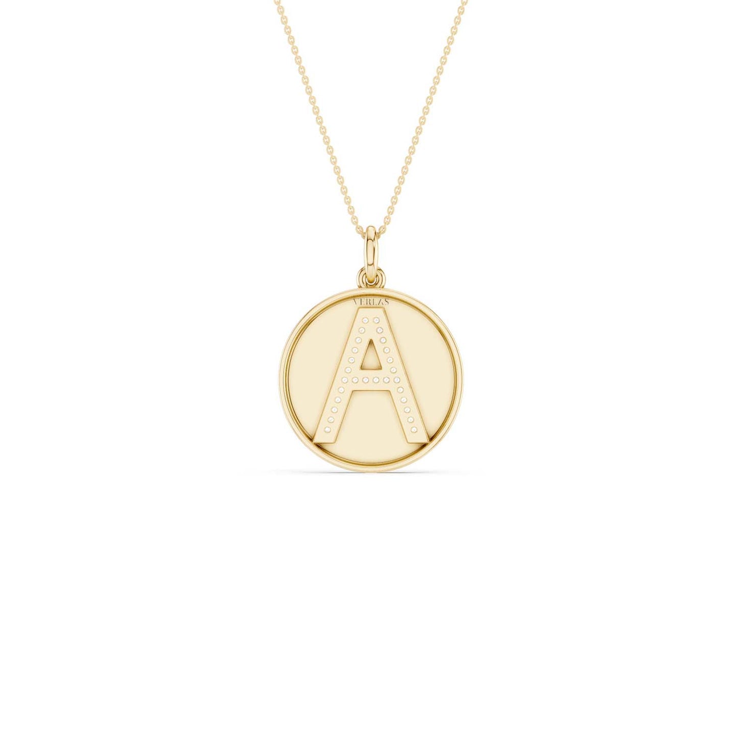 Diamond Initial Disc Necklace