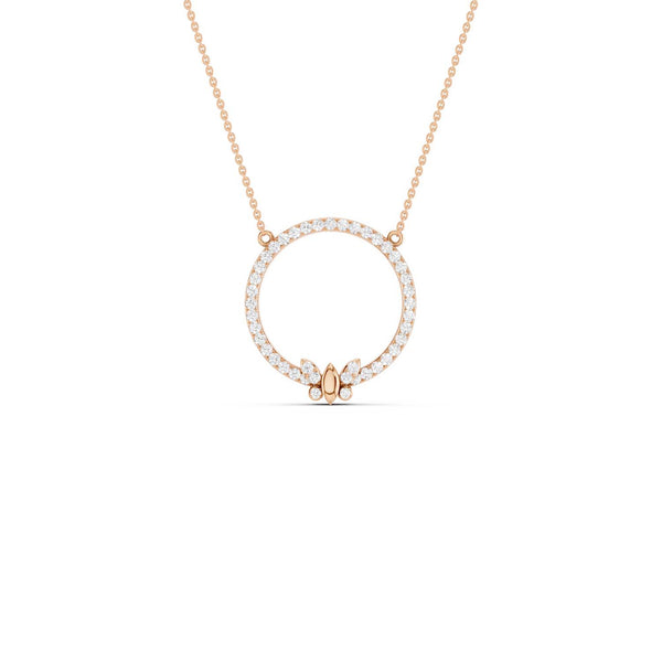 Butterfly Circular Silhouette Pendant