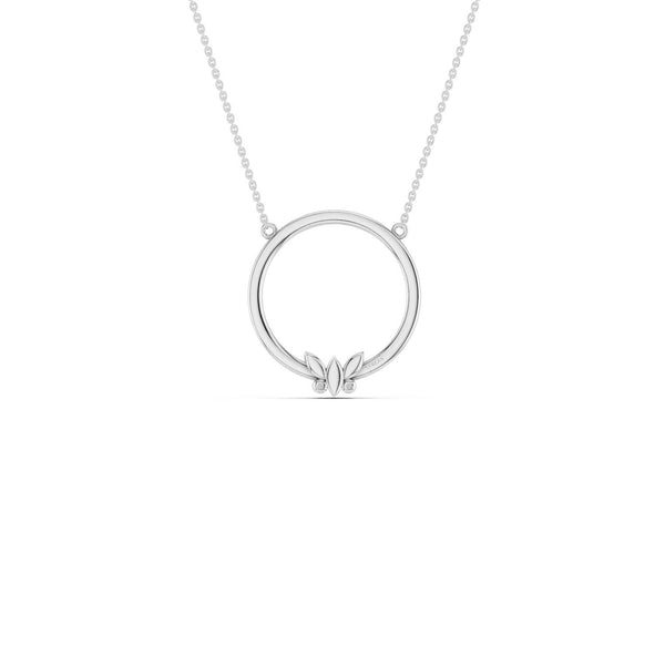 Butterfly Circular Silhouette Pendant