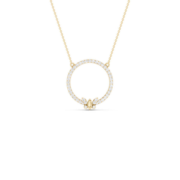 Butterfly Circular Silhouette Pendant