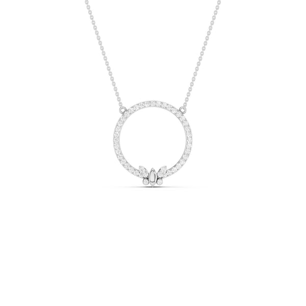 Butterfly Circular Silhouette Pendant
