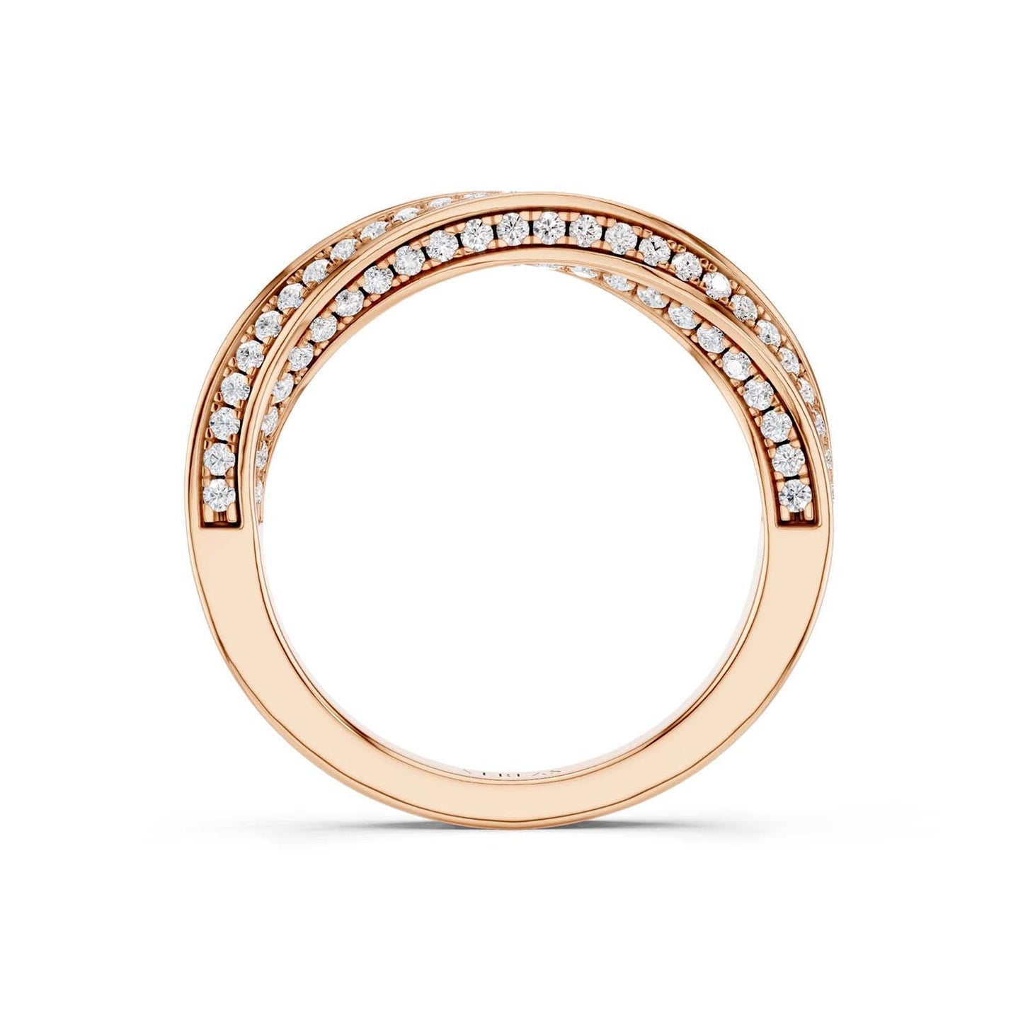 Half Swirl Diamond Ring