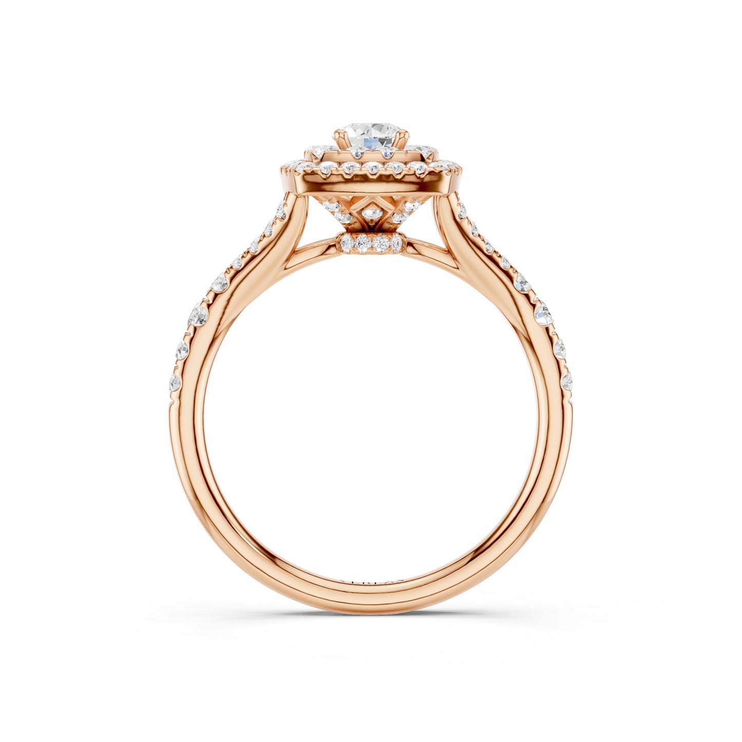 Round-Center Princess Double Halo Ring