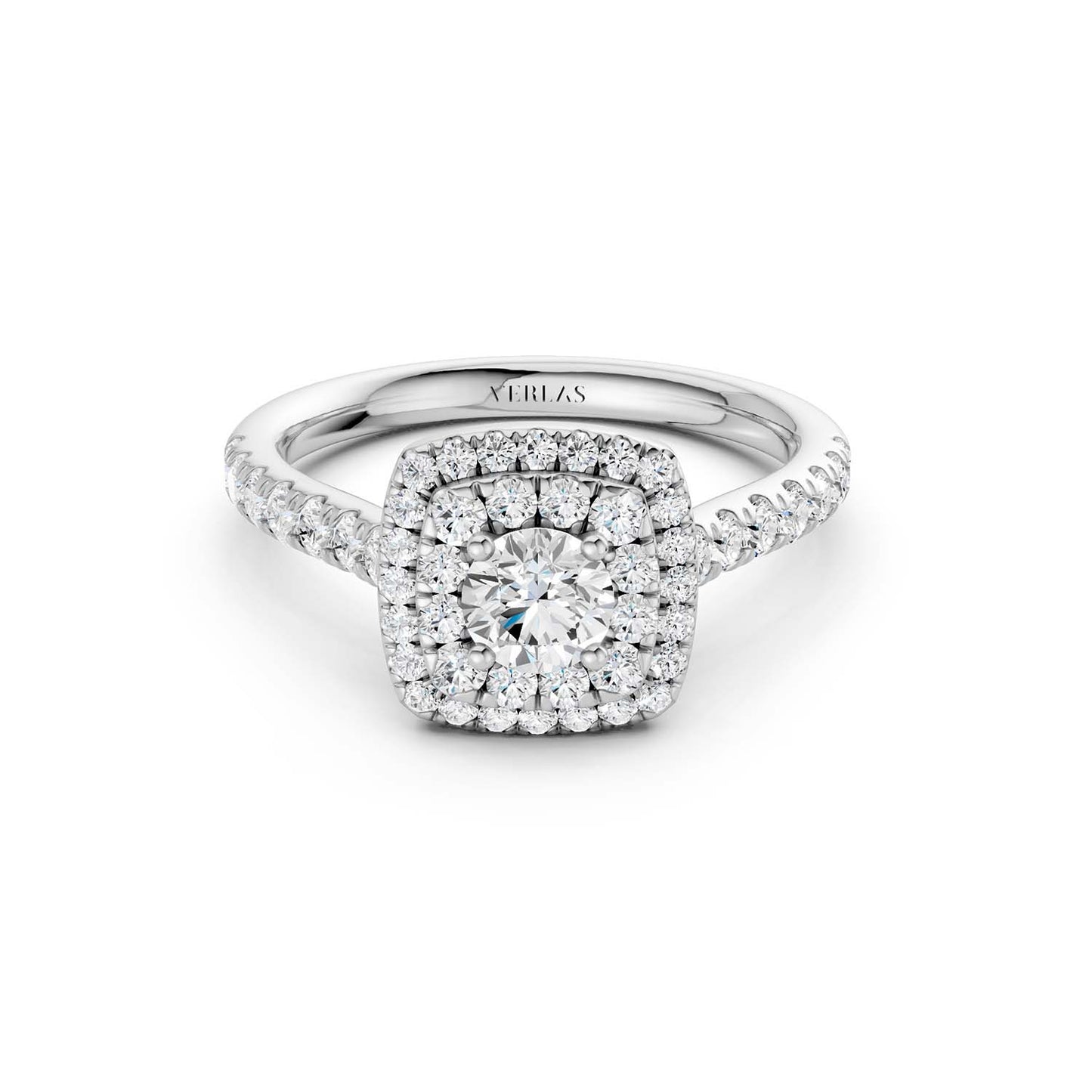 Quaint Signature Round Princess Double Halo Ring