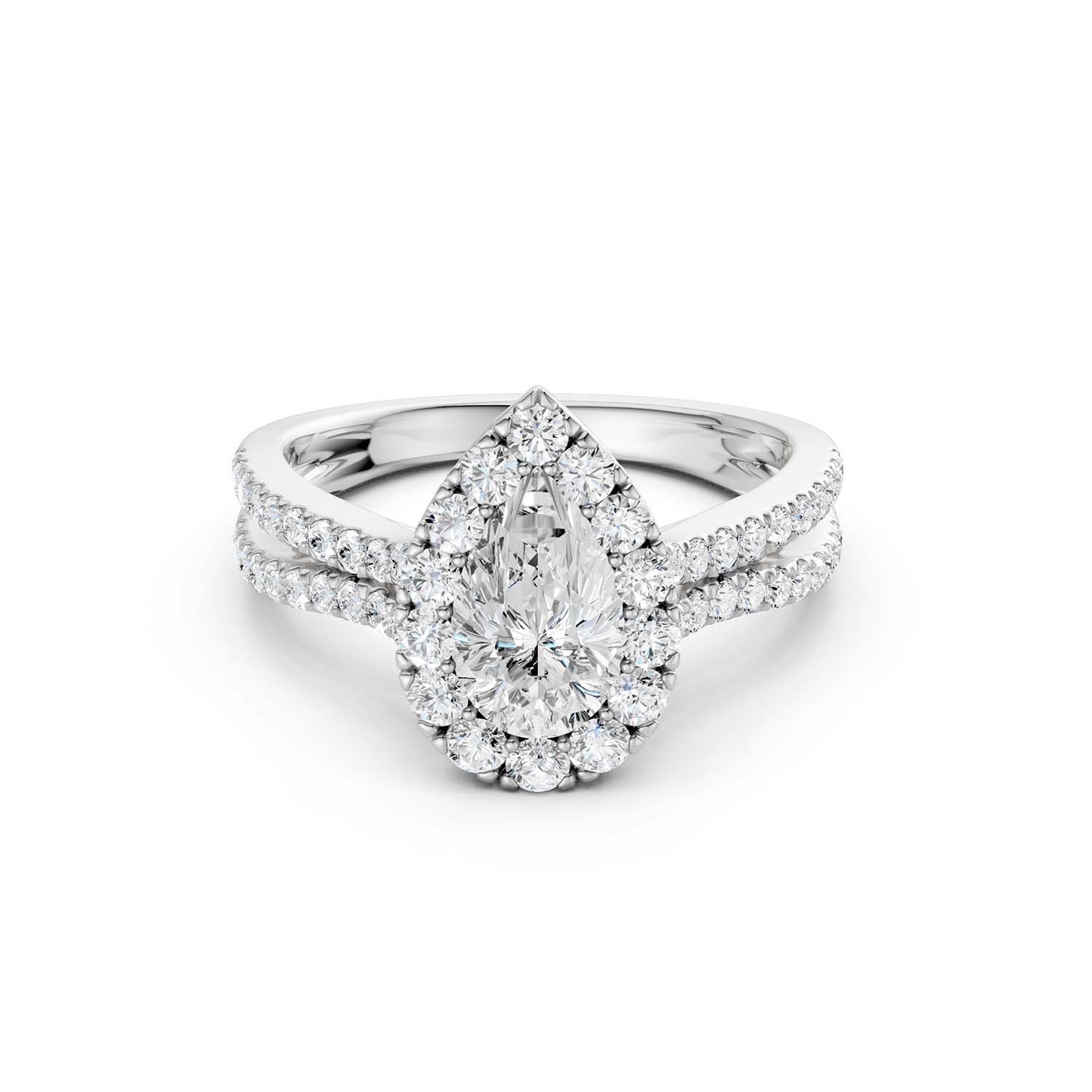 Unified Iconic Dewdrop Halo Ring