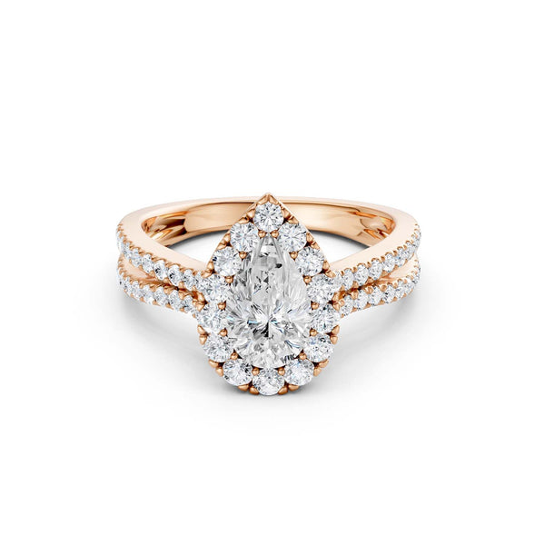 Unified Iconic Dewdrop Halo Ring