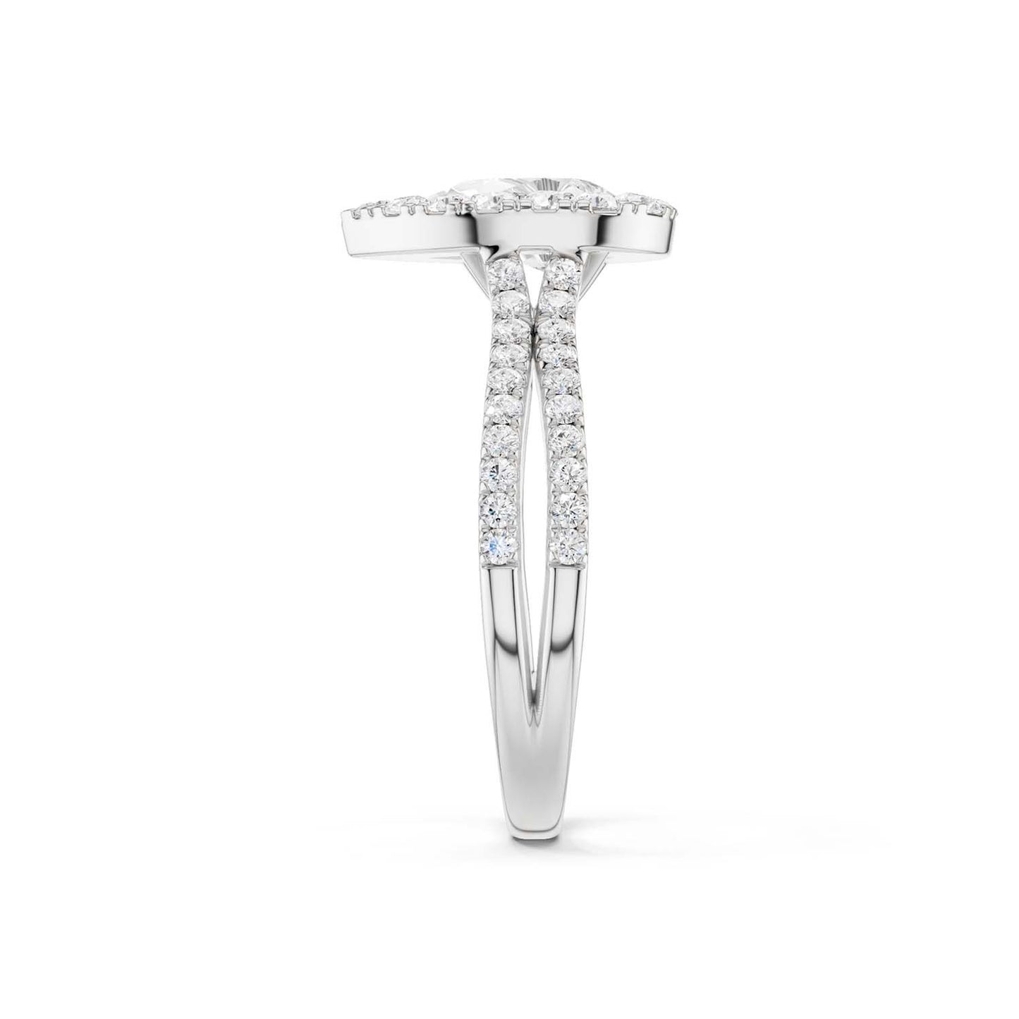 Unified Iconic Dewdrop Halo Ring