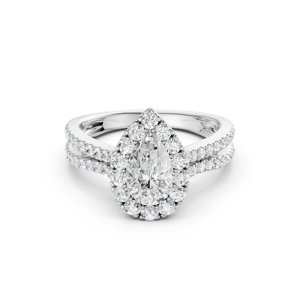 Unified Iconic Dewdrop Halo Ring