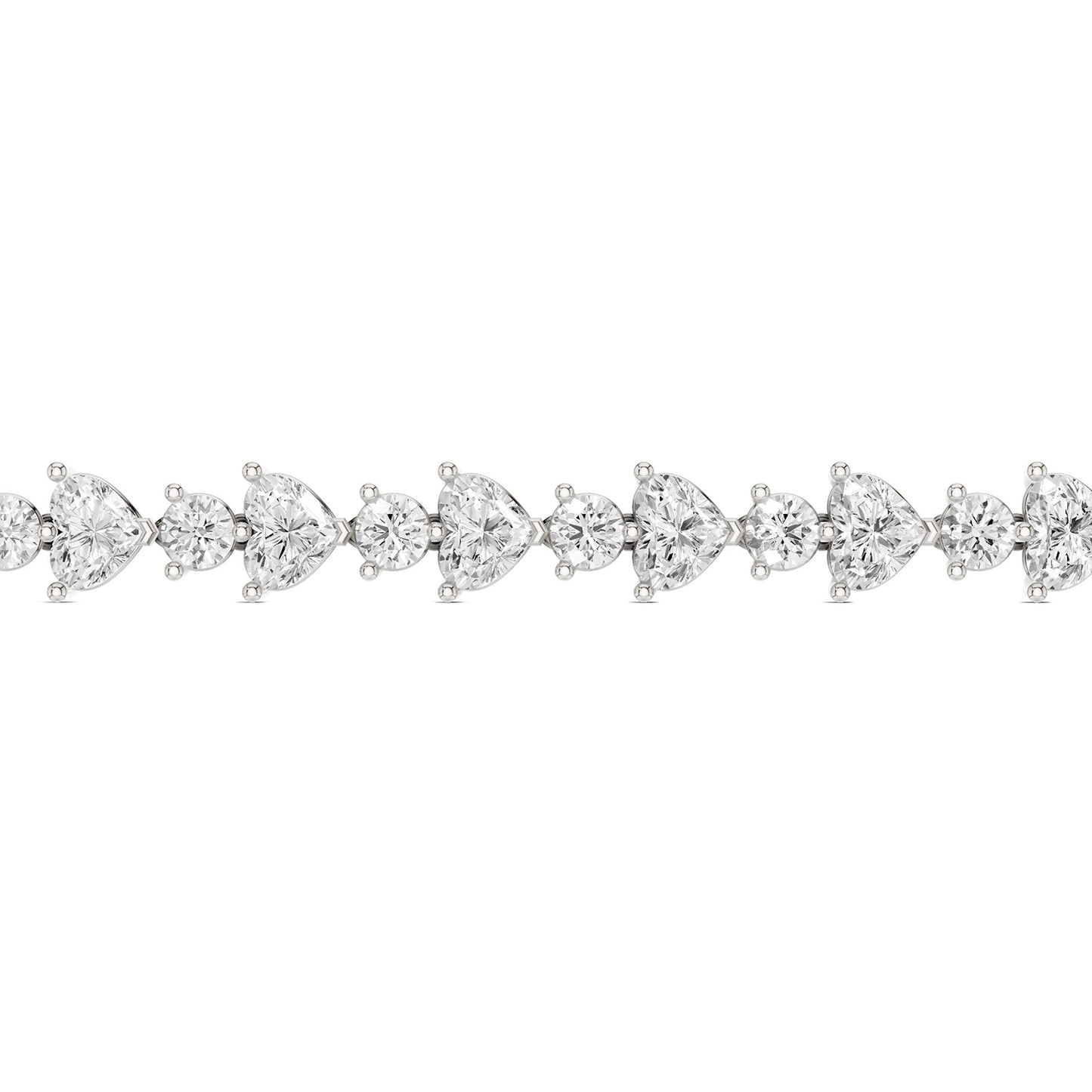 Alternating Heart & Round Tennis Bracelet